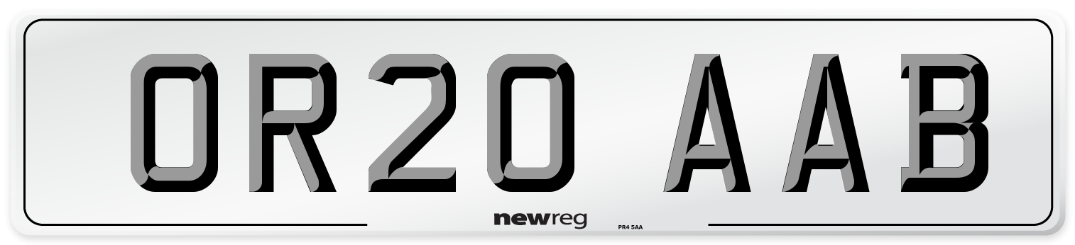 OR20 AAB Number Plate from New Reg